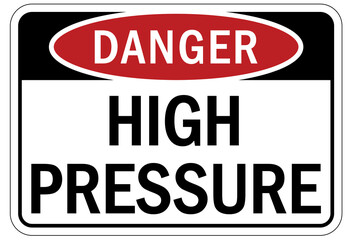 Pipeline sign and labels high pressure