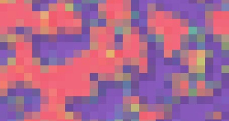 Wall Mural - animated multicolored pixel background. 4k resolution abstract pixel motion design transition.