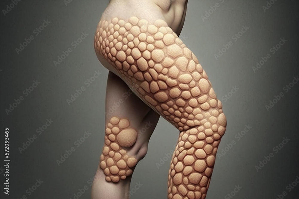 Cellulite on female legs, concept of Cellular Structure and ...