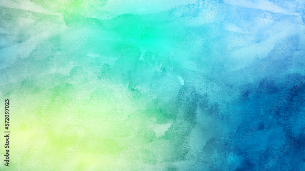 風景 油彩画 青と緑のグラデーション abstract-fluid-art