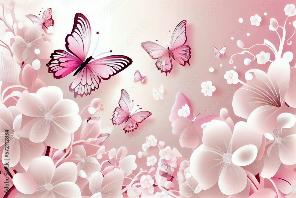 Pink Orchids Butterfly Pink Orchids Butterfly