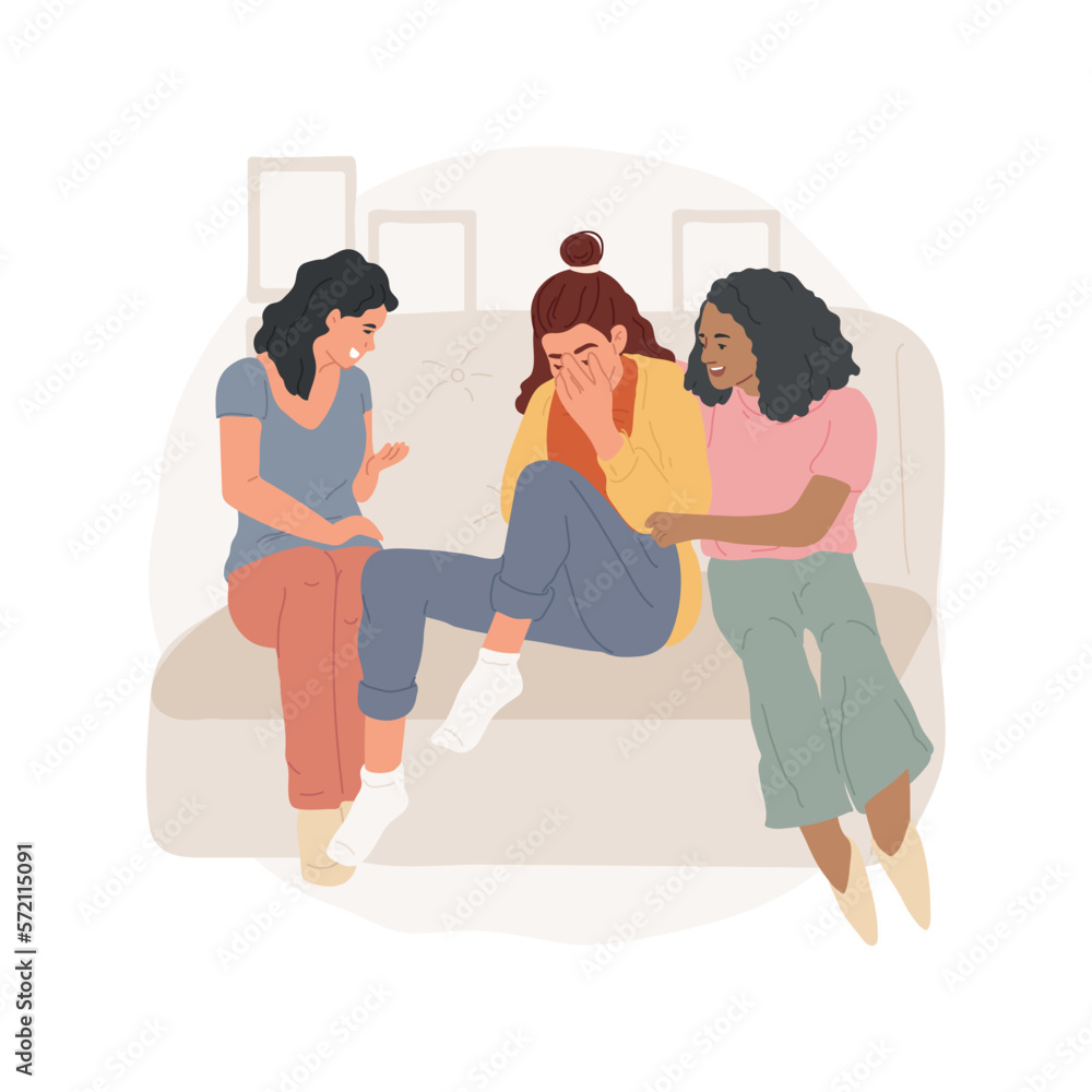 Friends support isolated cartoon vector illustration. Human ...