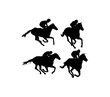 Horse Racing Silhouette, art vector design