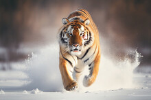 Siberian Tiger On The Snow, Image Ai Midjourney Generated