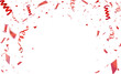 Red confetti PNG isolated on transparent background