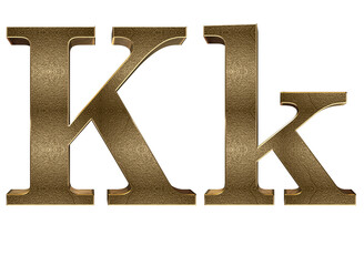 3d render Gold lowercase And uppercase Letters