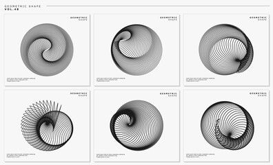 Network blend lines abstract logo design template. Modern dynamic lines circle.