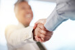 © Mia B/peopleimages.com - Hand, handshake and partnership for b2b, unity or deal in agreement, meeting or trust at office. People shaking hands in collaboration for support, welcome or promotion in solidarity at workplace