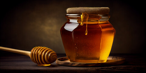 Wall Mural - Glass honey Jar cover banner