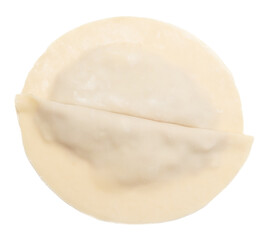 Sticker - Cheburek from dough and minced meat on a white background. Close-up