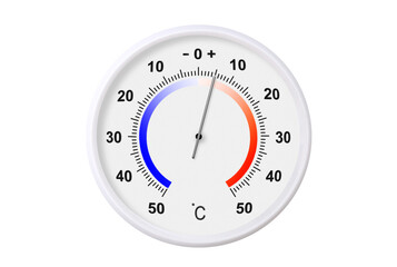 Wall Mural - Celsius scale thermometer isolated on transparent background. PNG file. Ambient temperature plus 5 degrees