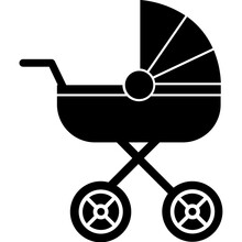 Baby Buggy Vector Icon Easily Modify

