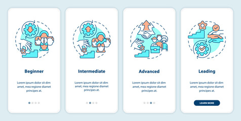 Wall Mural - dei program maturity stages onboarding mobile app screen. tolerance walkthrough 4 steps editable gra