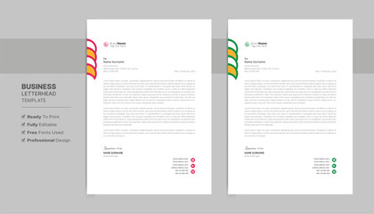 Wall Mural - Creative letterhead format template, business style letterhead design template. Company letterhead template designs. Letterhead, flyer template.