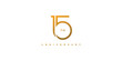 Modern and elegant number 15 logo design