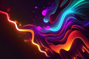 abstract background with neon lines made with generative ai
