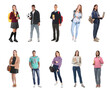 © New Africa - Collage with photos of teenagers on white background