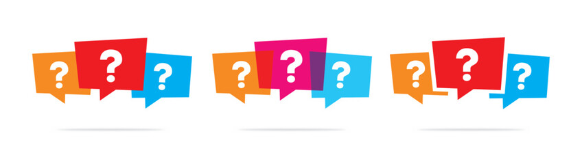 Leinwandbilder - Set message box with question mark icon.