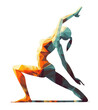 a yoga pose logo design on transparent background
