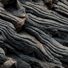 Basalt Rock Texture - Lines - Seamless, Tileable - 6K