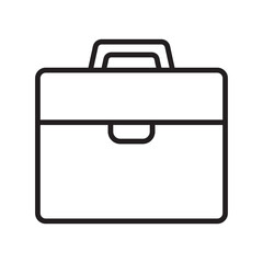 Wall Mural - Business bag icon, briefcase vector icon. Suitcase, portfolio symbol, linear style pictogram isolated on white.