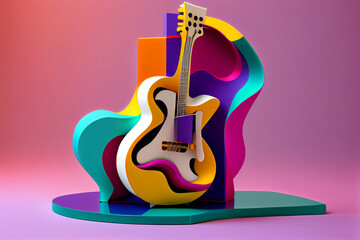 Poster - guitar and music