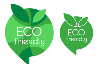 Wall Mural - Eco-friendly slogan in in green pin shape
