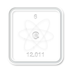 Sticker - Illustrazione con simbolo elemento chimico Carbonio su sfondo trasparente