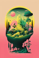 illustration surreal bright world