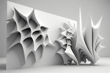 3d Render Abstract 3D White Background
