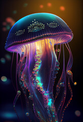 Fototapete - jellyfish in the night