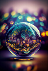 Fototapete - Beautiful abstract world on a bright bokeh background.