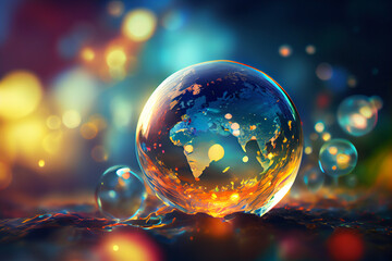 Fototapete - Beautiful abstract world on a bright bokeh background.
