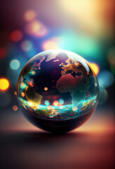 Fototapete - Beautiful abstract world on a bright bokeh background