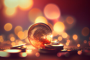 Aufkleber - Beautiful abstract casino on a bright bokeh background