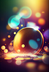 Leinwandbilder - Beautiful abstract coin on a bright bokeh background