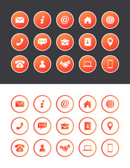 Wall Mural - orange circular line business vector icon set