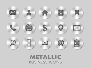 Wall Mural - metallic circular business icon set vector illustration