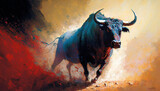 Fototapeta Kosmos - Big bull, generative Ai