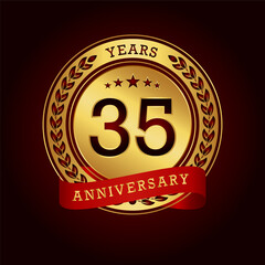 Wall Mural - 35th anniversary celebration logo design. Vector Eps10