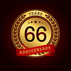 Wall Mural - 66th anniversary celebration logo design. Vector Eps10