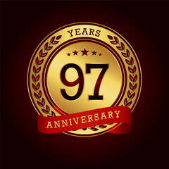 Wall Mural - 97th anniversary celebration logo design. Vector Eps10