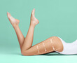 © Acronym - Sexy and beautiful woman in underwear. Beautiful and healthy girl with young and fit body posing in underwear. Sport, fitness, diet, nutrition and health concept.