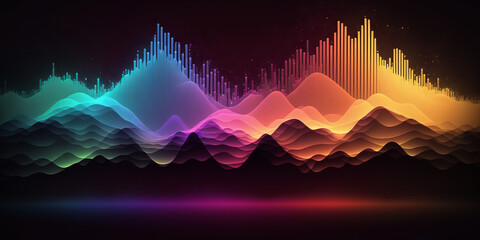 Abstract sound wave. Voice digital waveform, volume voice technology vibrant wave. Music sound energy vector background. Equalizer volume, waveform electronic light illustration. Generative AI   