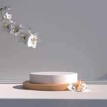 Abstract Minimal Scene, Design For Cosmetic Or Product Display Podium 3d Render.	
