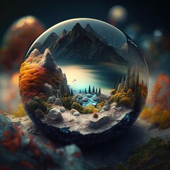 tilt-shift professional photography of universe Generative AI