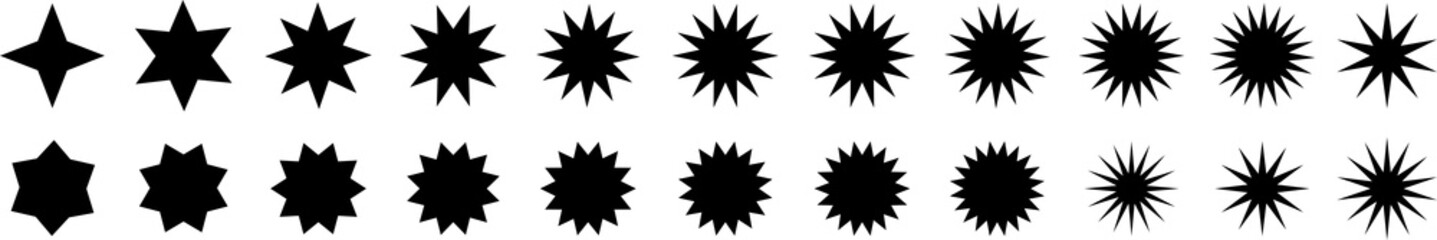 Wall Mural - star icons. sparkles, shining burst mega set