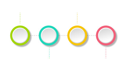 infographic with different color steps on blank circle diagram for business progress presentation and information graphic design element 