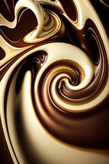 Sticker - chocolate swirl with white and brown swirls. Generative AI.