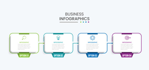 Vector Infographic label design template with icons and 4 options or steps.